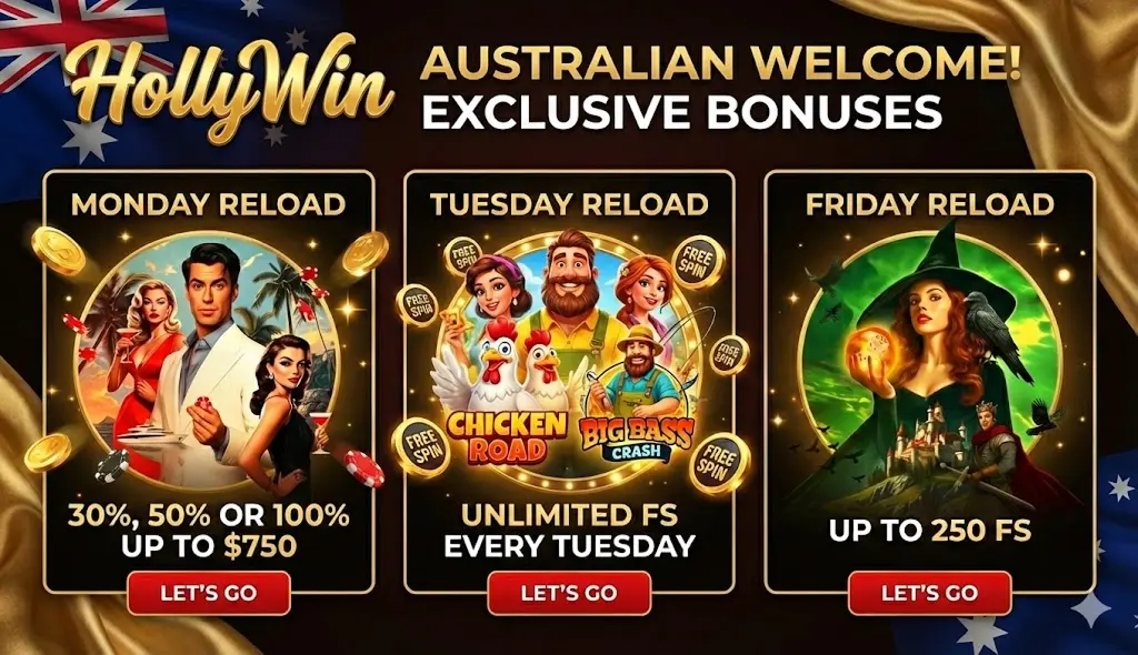 HollyWin Casino bonus code and bonuses for regular users