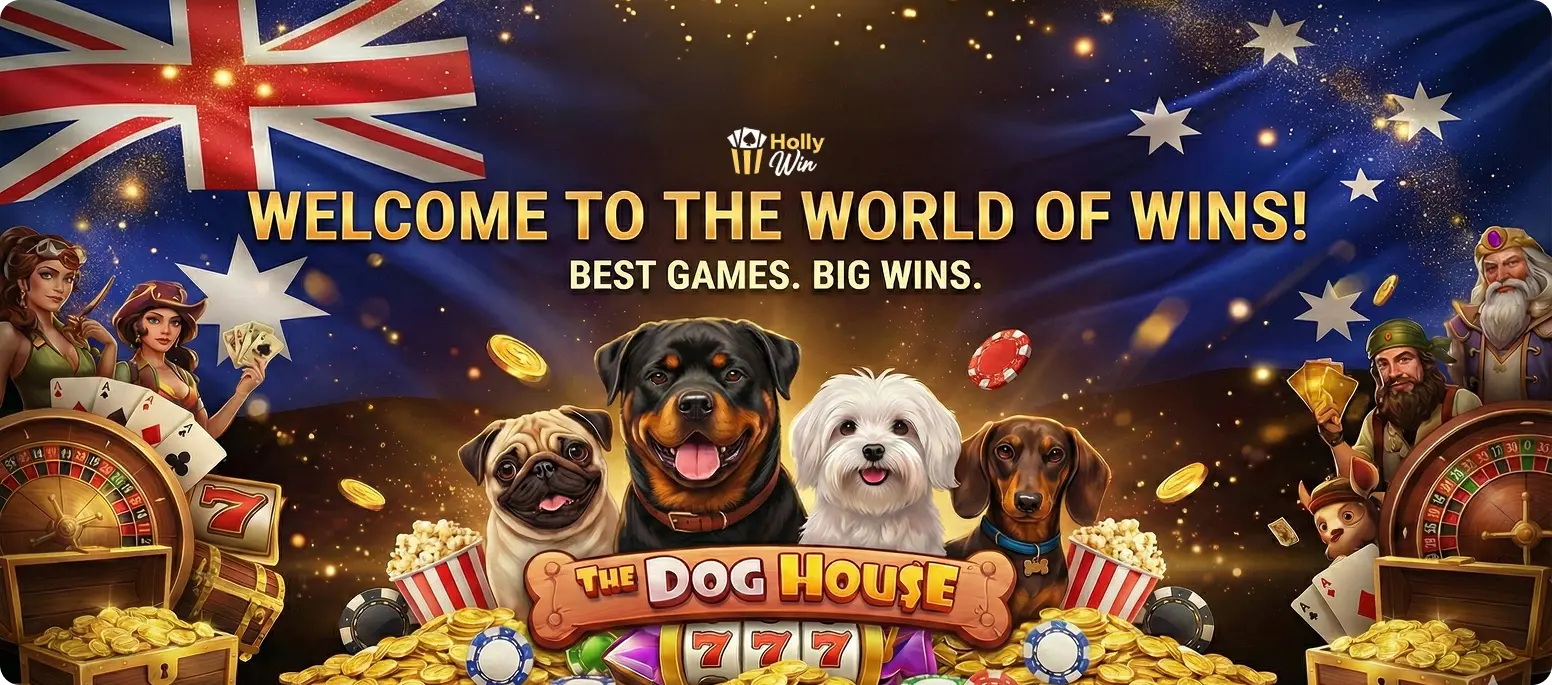 HollyWin website with casino games and bonuses